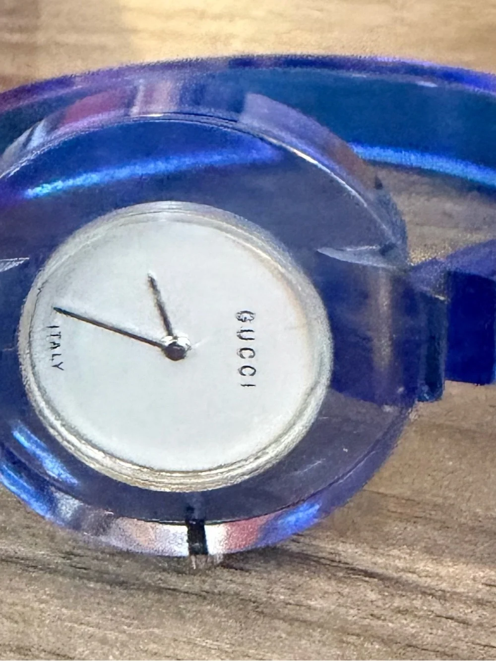 Gucci Blue Transparent Women's Watch with White Dial